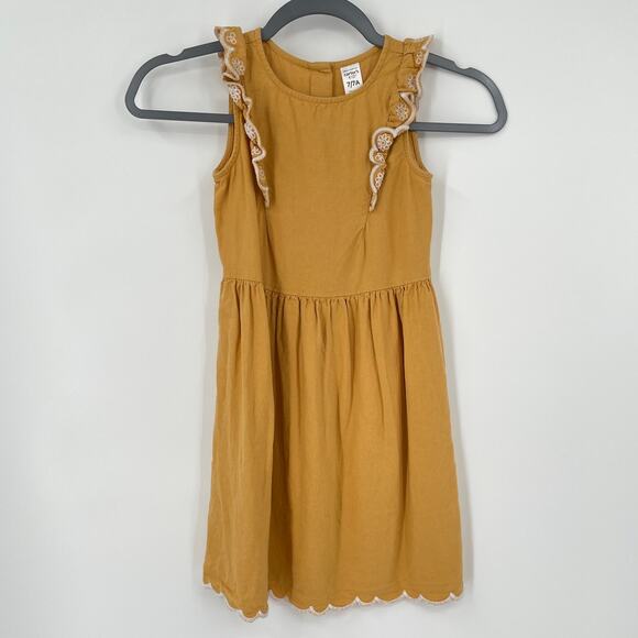 Carters Other - Carters Kids Dress size 7 Ruffle trim sleeves scallop hem